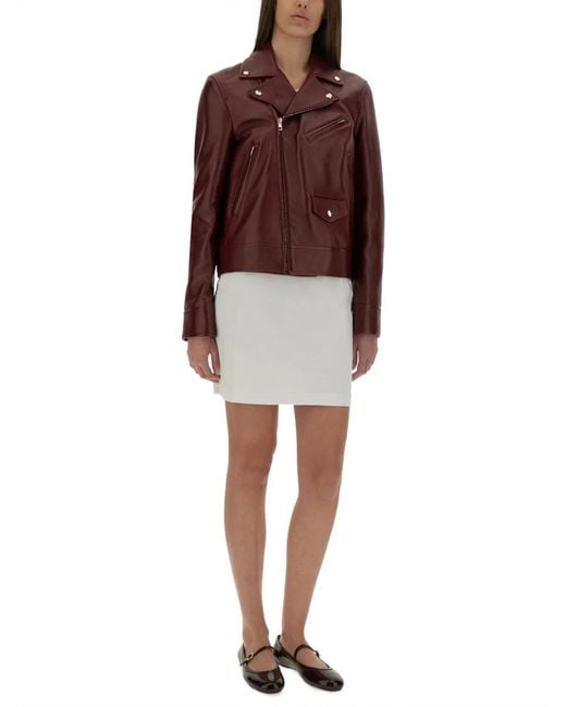 Gucci Red Leather Biker Jacket