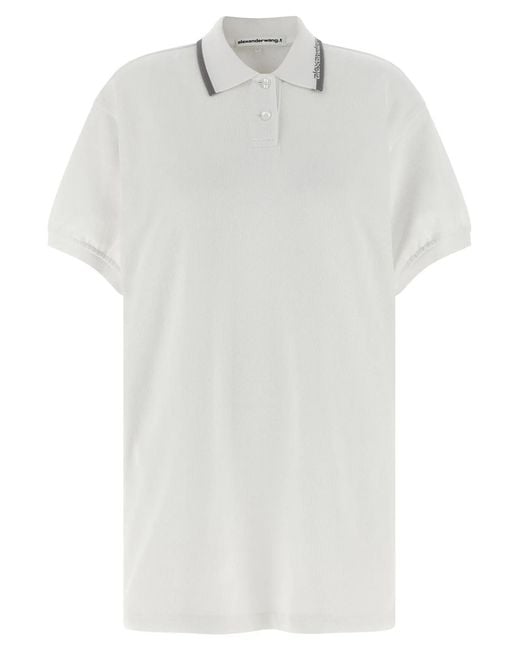 T By Alexander Wang White Intarsia Collar Dress