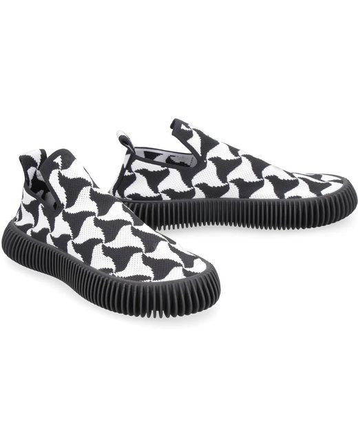 Bottega Veneta White Wavy Triangle Slip-On Sneakers