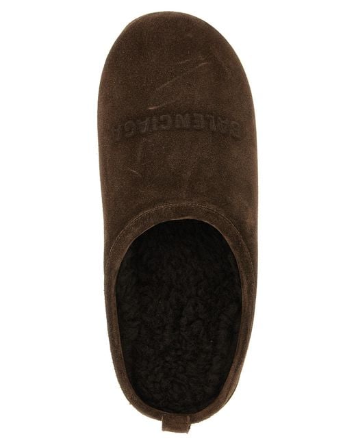 Balenciaga Brown 'Alaska' Platform Mules
