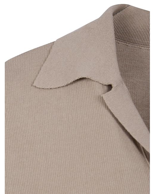 Uma Wang Brown Short "Rib Crepe" Polo for men