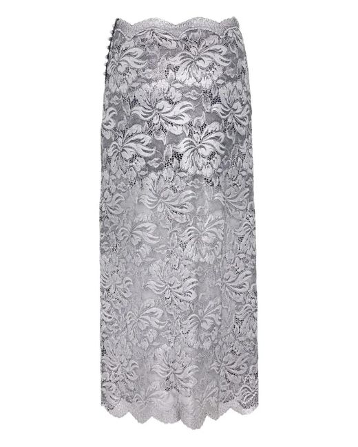 Rabanne Gray Long Lace Skirt