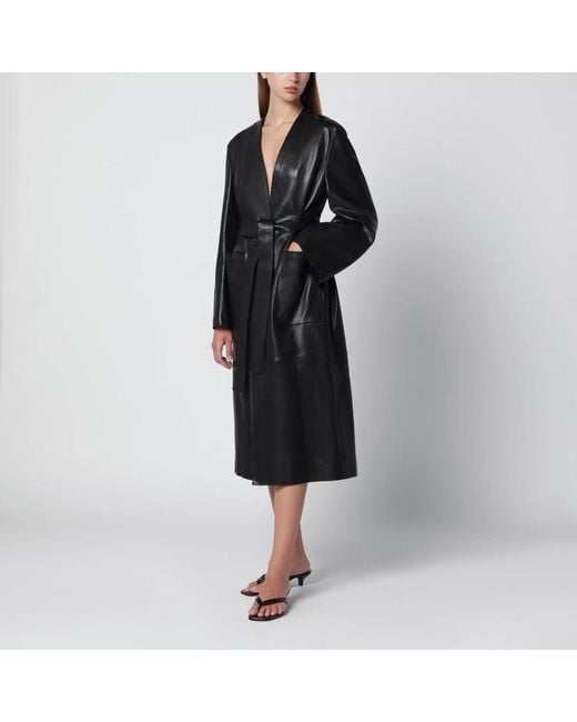 Nour Hammour Black Ruelle Belted Coat