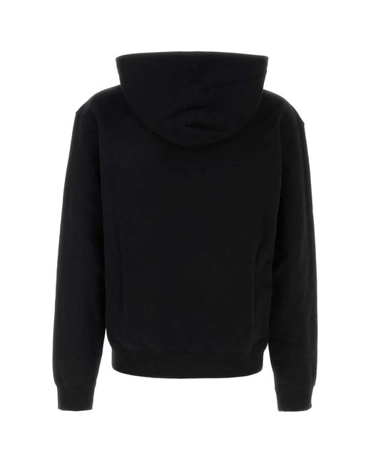 Jil Sander Black Logo Cotton Hoodie for men