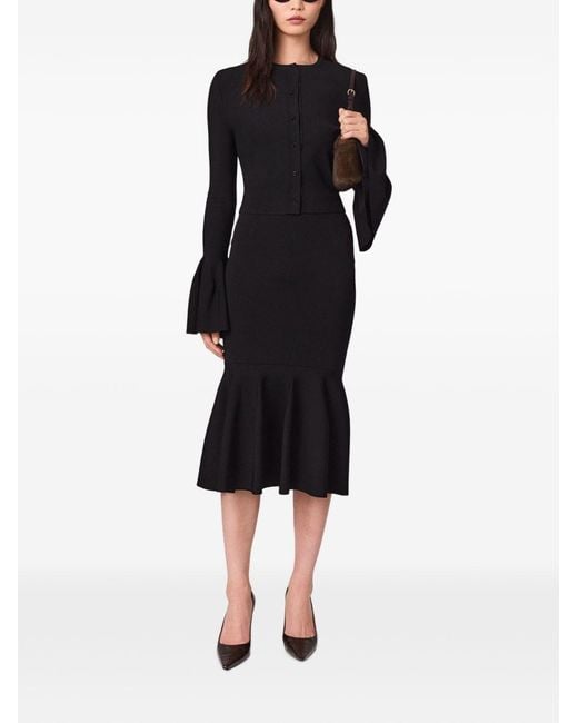 Stella McCartney Black Flared Midi Skirt