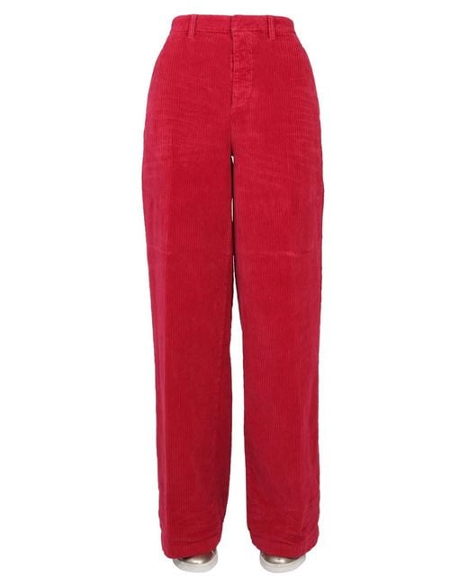 DSquared² Red Wide Leg Pants