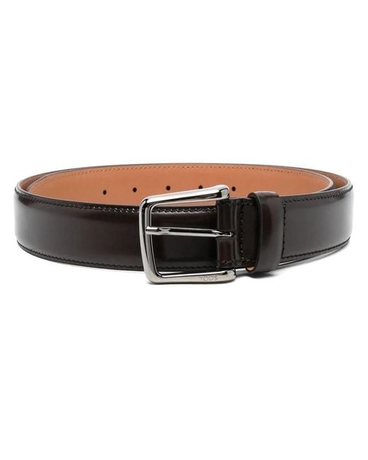 Tod's Black Classic Leather Belt for men