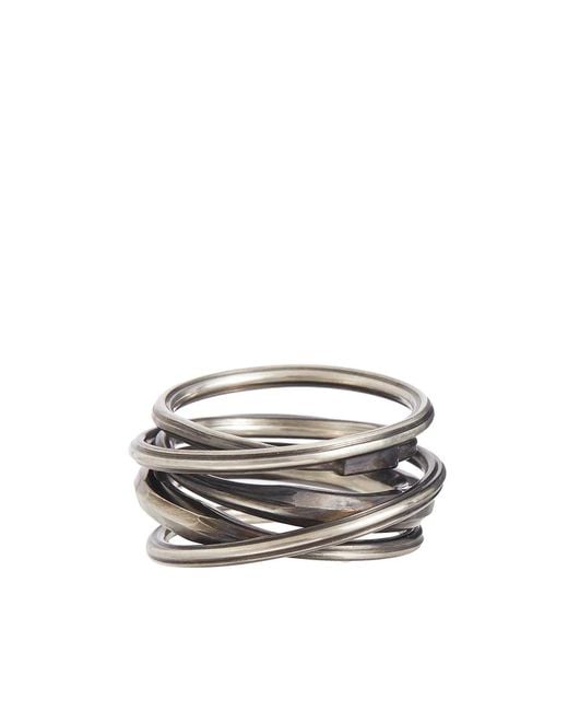 Werkstatt:münchen Gray Wound Track Ring for men