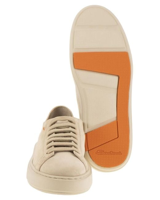 Santoni Brown Suede Sneakers