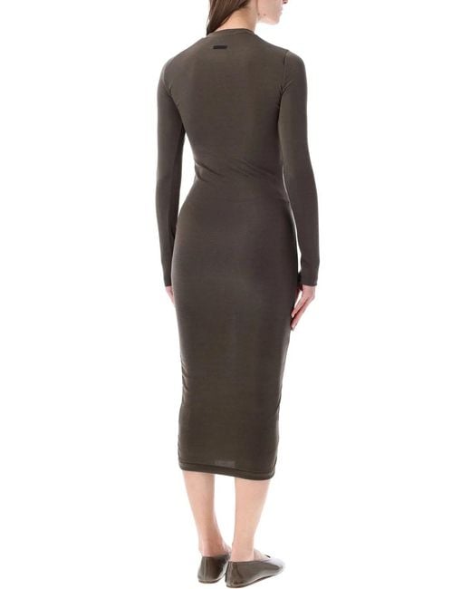 Fear Of God Black Lons Sleeve Rib Cotton Dress