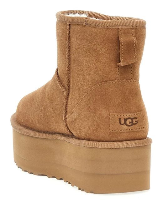 Ugg Brown 'Classic Mini Platform' Ankle Boots