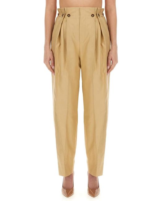 Victoria Beckham Natural Pants Gathered Waist