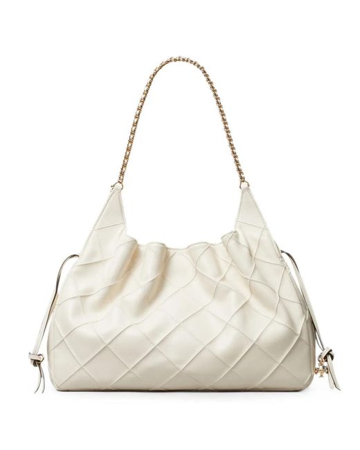 Tory Burch Natural Fleming Large Leather Tote