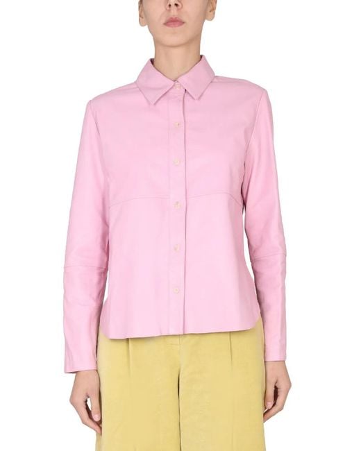 Alysi Pink Leather Jacket