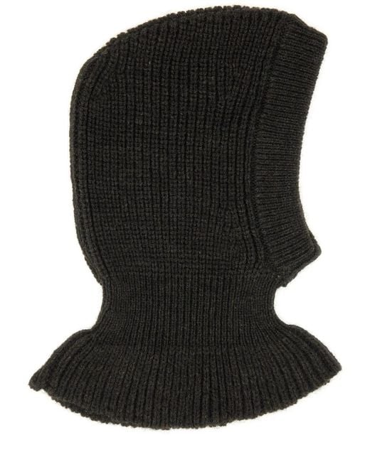Lemaire Black Wool And Alpaca Blend Hood