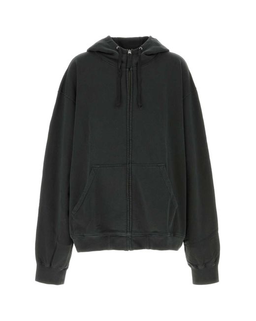 Maison Margiela Men's Black Graphite Cotton Oversize Sweatshirt