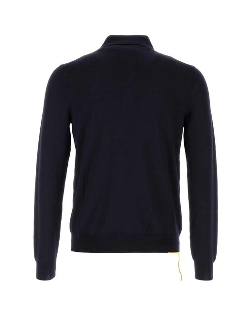 Fendi Blue Polo M.L. Basic Fine Merino for men