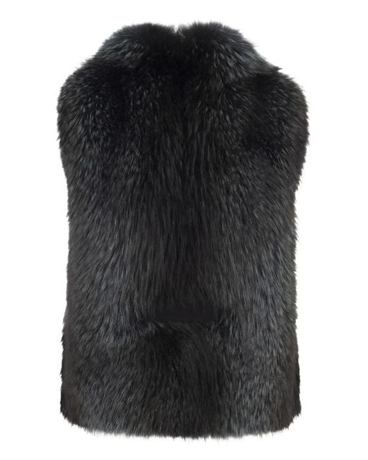 Brunello Cucinelli Black Fox Fur Vest