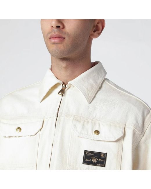 Willy Chavarria White Stockton Washed-Effect Zip Jacket for men
