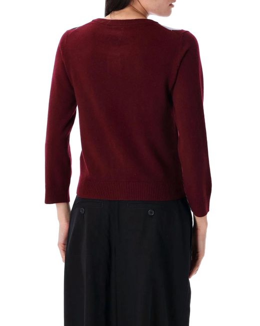 Ganni Red Wool And Cashmere Cardigan