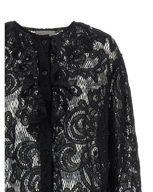 Nude Black Lace Shirt