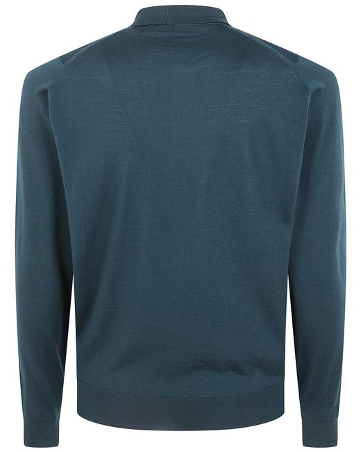 John Smedley Blue "Belper" Long Sleeves Shirt for men