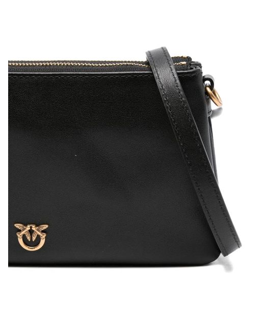 Pinko Black Leather Mini Double Bag