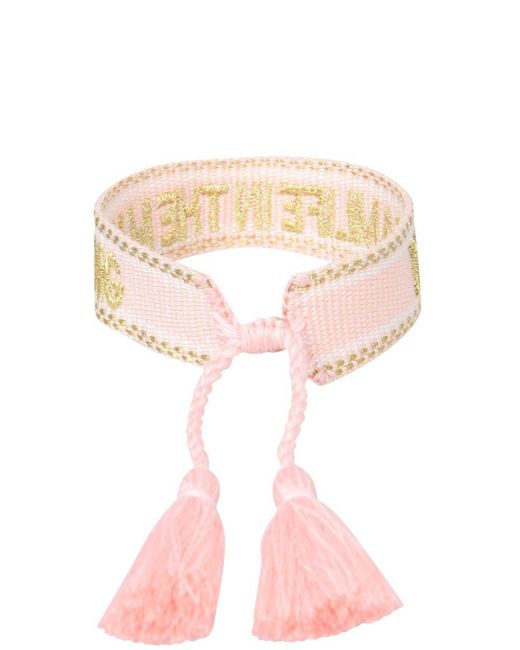 LABEL K White Braided Fabric Bracelet