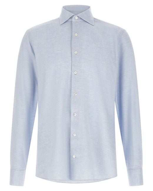 Borriello Blue Marechiaro Collar Shirt for men