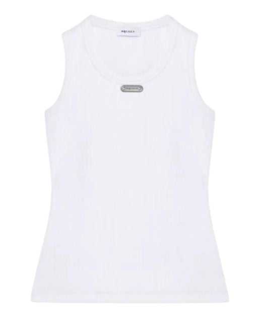 McQueen White Optical Cotton Sweaters