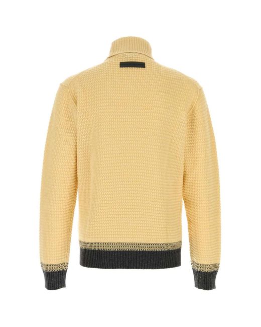 Zegna Yellow Oasi Cashmere Jacquard Turtleneck for men