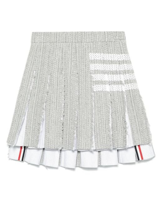 Thom Browne White 4Bar Cotton Blend Skirt