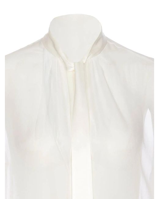 Dolce & Gabbana White Dolce & Gabbana Silk Closure Shirt