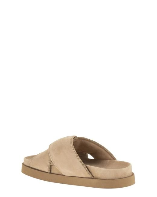 Fabiana Filippi Brown Suede Leather Platform Sandals