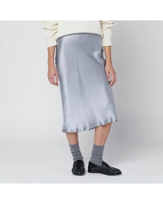 Anine Bing Blue Pastel Silk Midi Skirt