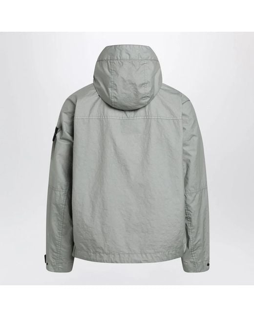 Stone Island Green Hooded Membrana 3L Tc Nylon Jacket for men