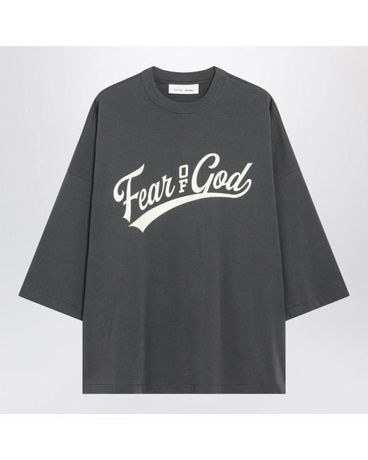 Fear Of God Gray Iron Cotton Merch Tshirt for men