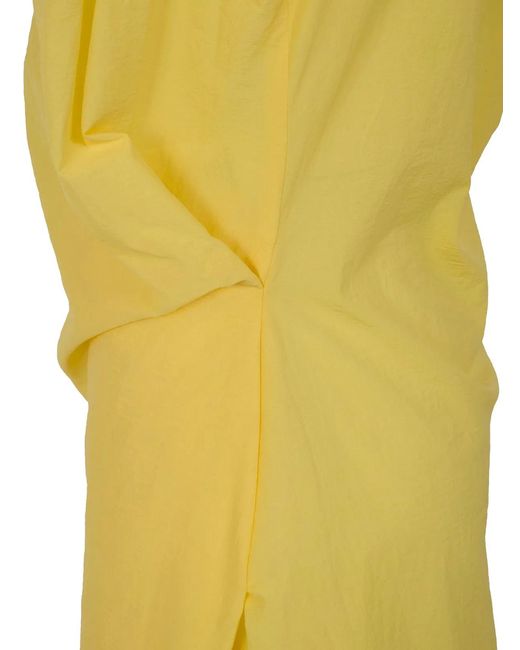 Jacquemus Yellow "La Robe Drap" Midi Dress