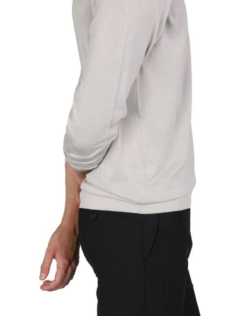Drumohr Gray Cotton Crew Neck Sweater for men