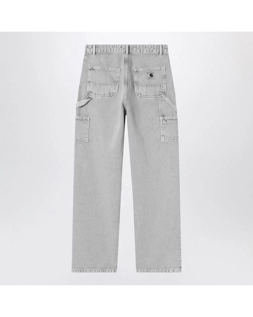 Carhartt Gray Pierce Pant Straight Chalk Wash