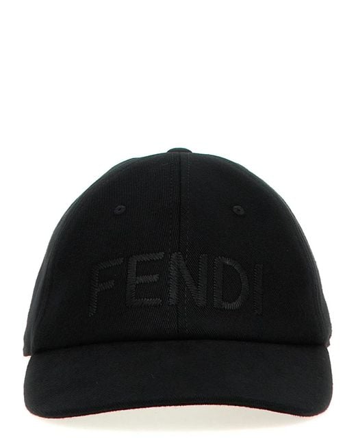 Fendi Black Logo Cap for men