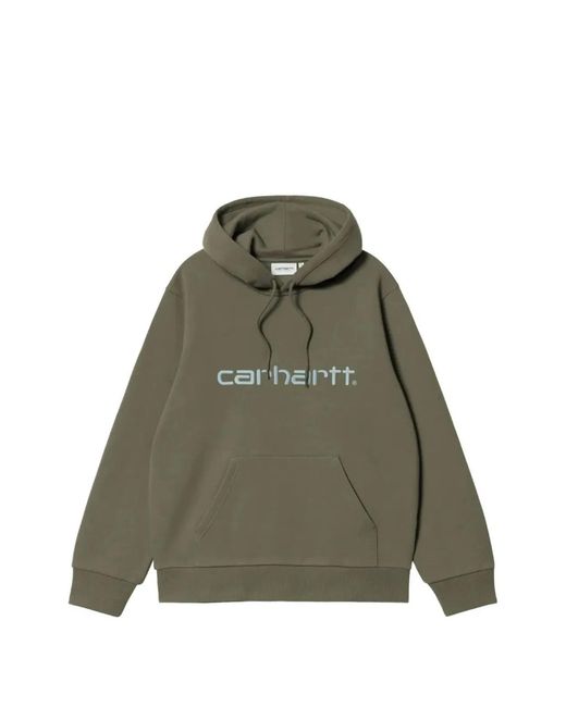 Carhartt Green Logo-Embroidered Hoodie for men