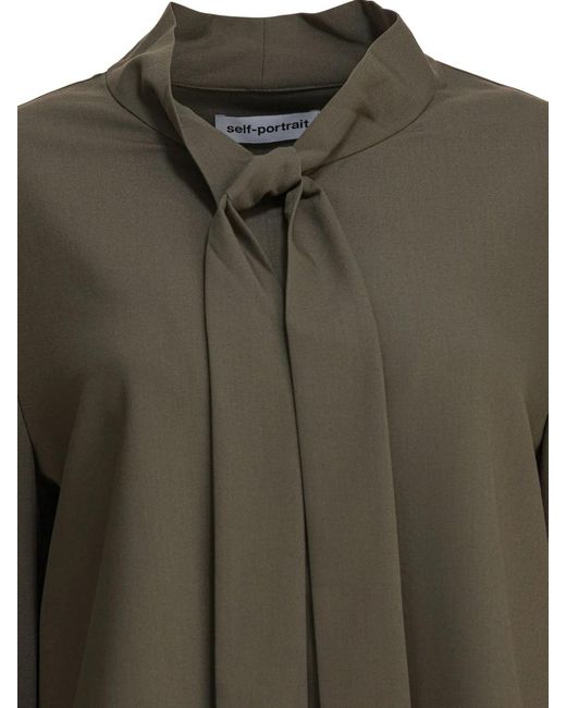 Self-Portrait Green Wool Shirt