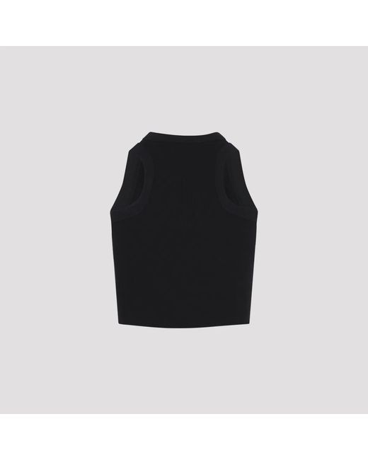 Givenchy Black Cotton Cropped Tank Top With Paris Print