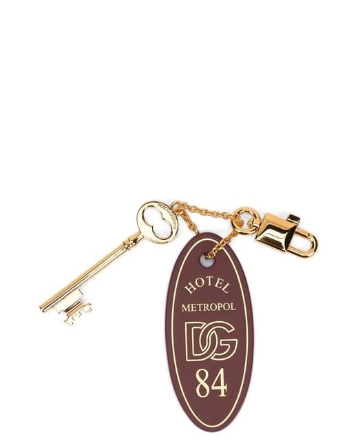 Dolce & Gabbana Metallic Dolce & Gabbana Keychain With Leather Tassel