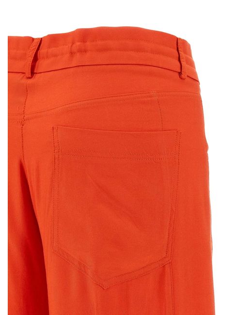 Nude Red Viscose Pants