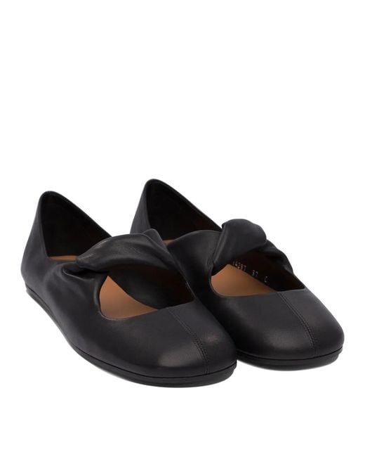 McQueen Black Twist Detailing Ballet Flats