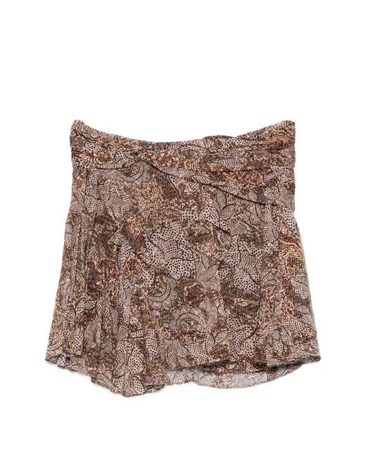 Isabel Marant Brown Camia Printed Mini Skirt
