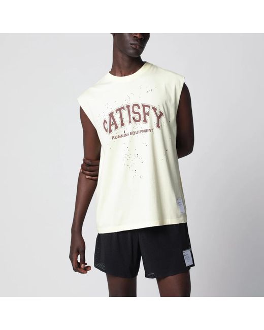 Satisfy White Light Mothtech Tank Top With Perforations for men