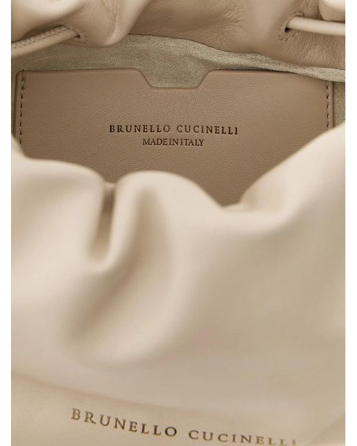 Brunello Cucinelli Natural 'Bucket Mellow' Mini Crossbody Bag